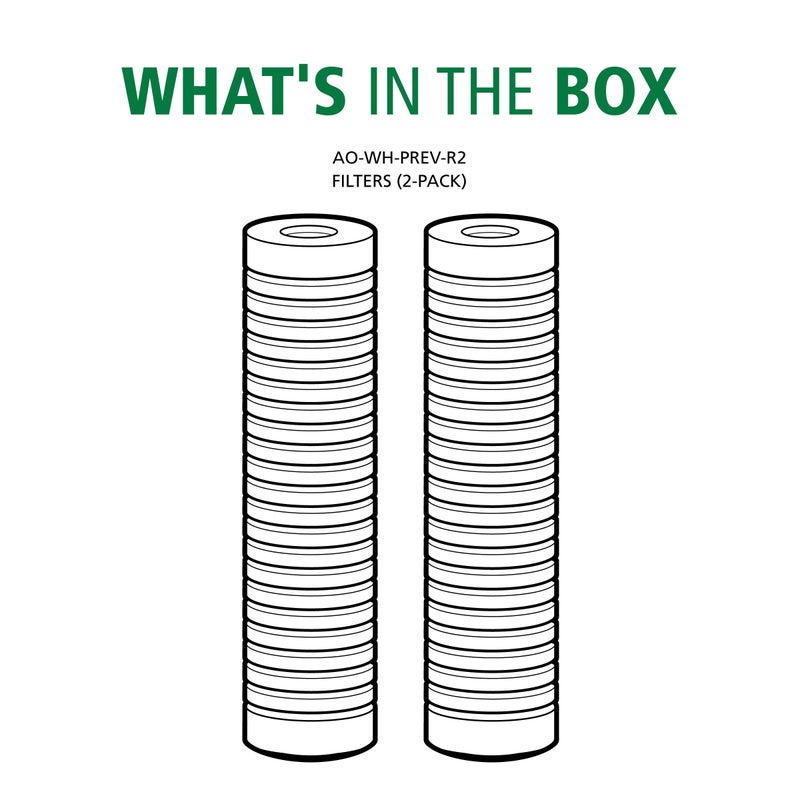 AO Smith 2.5"x10" 5 Micron Sediment Water Filter Replacement Cartridge - 2 Pack - For Whole House Filtration Systems - AO-WH-PREV-R2 - Image 2